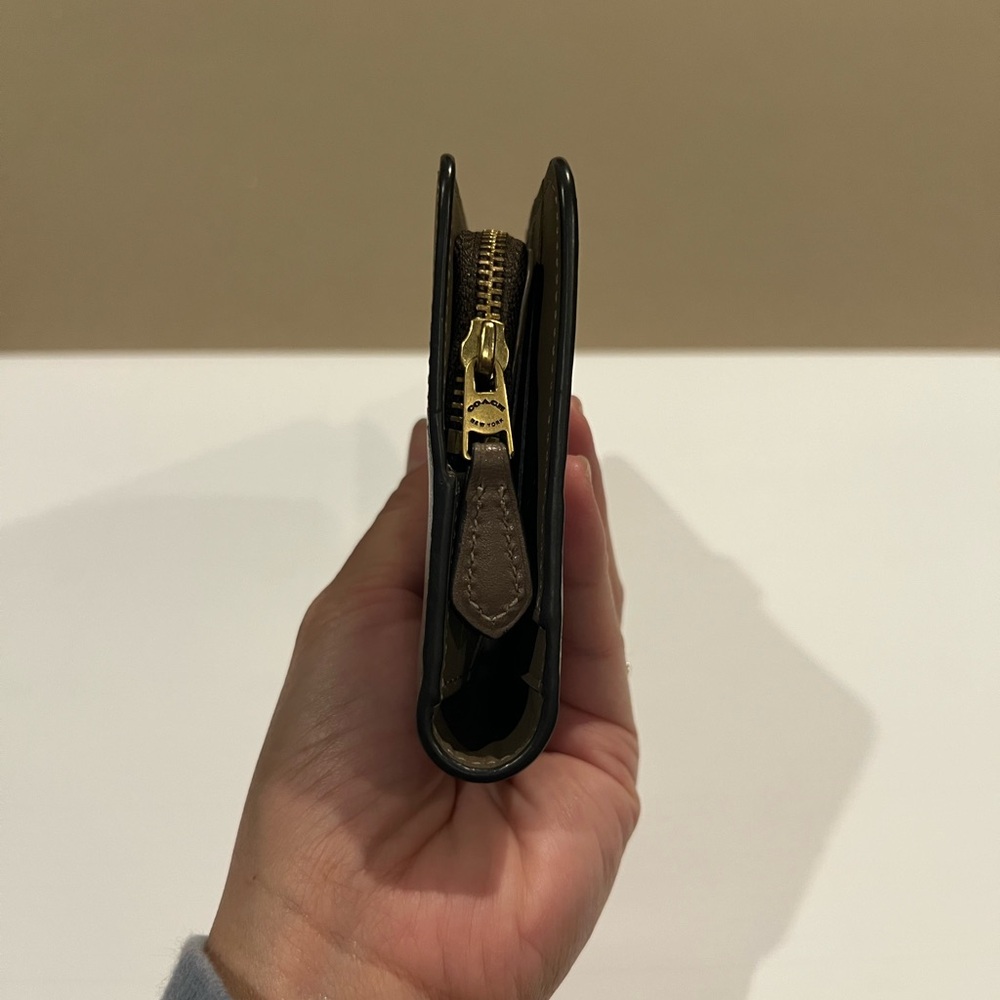 Coach Zip Around long Bifold Wallet In Dark Brown - Picture 6 of 6